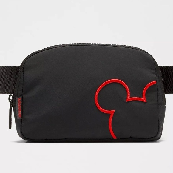 NWT Disney x Lululemon Everywhere Belt Bag 1L Mickey and Logo Print Black & Red - Picture 2 of 11